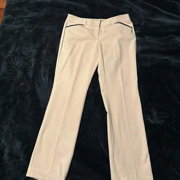 8R Express tan dress pants with black accents EUC - Picture 2 of 6
